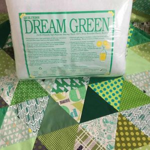 Green Triangle Quilt and initial thought of Dream Green batting